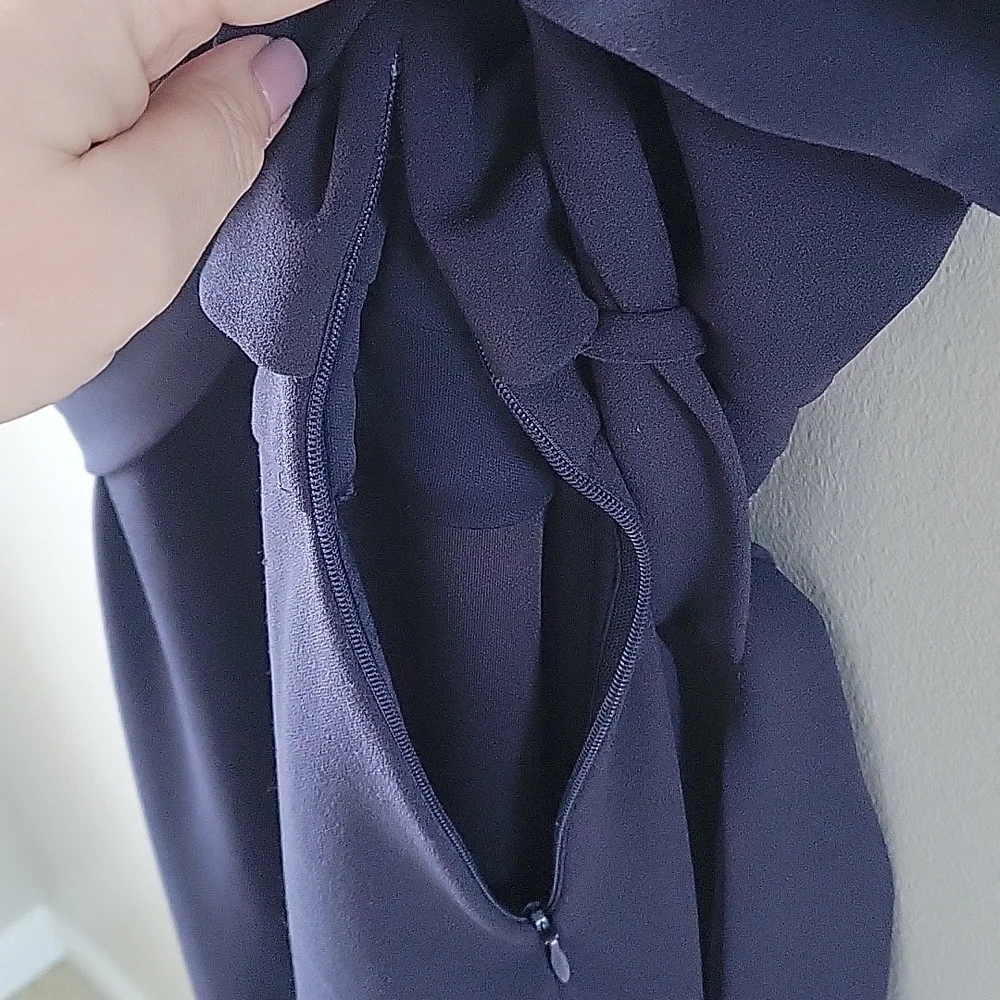 Kensie Dress Blouson Wrap Dress Womens 14 Navy Blue‎
